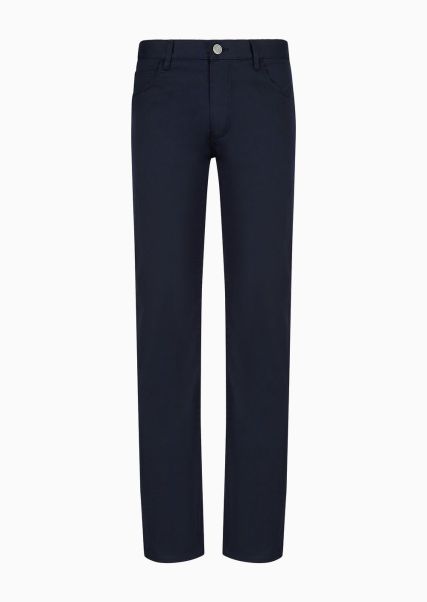 Pantalon 5 Poches Coupe Classique En Coton Stretch Midnight Blue Homme Jeans Esthétique